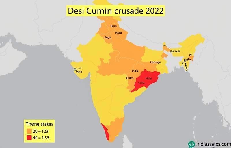 Desi Cumin Crusade Regional Popularity Map Map showing Desi Cumin Crusade popularity across different Indian states with color coding